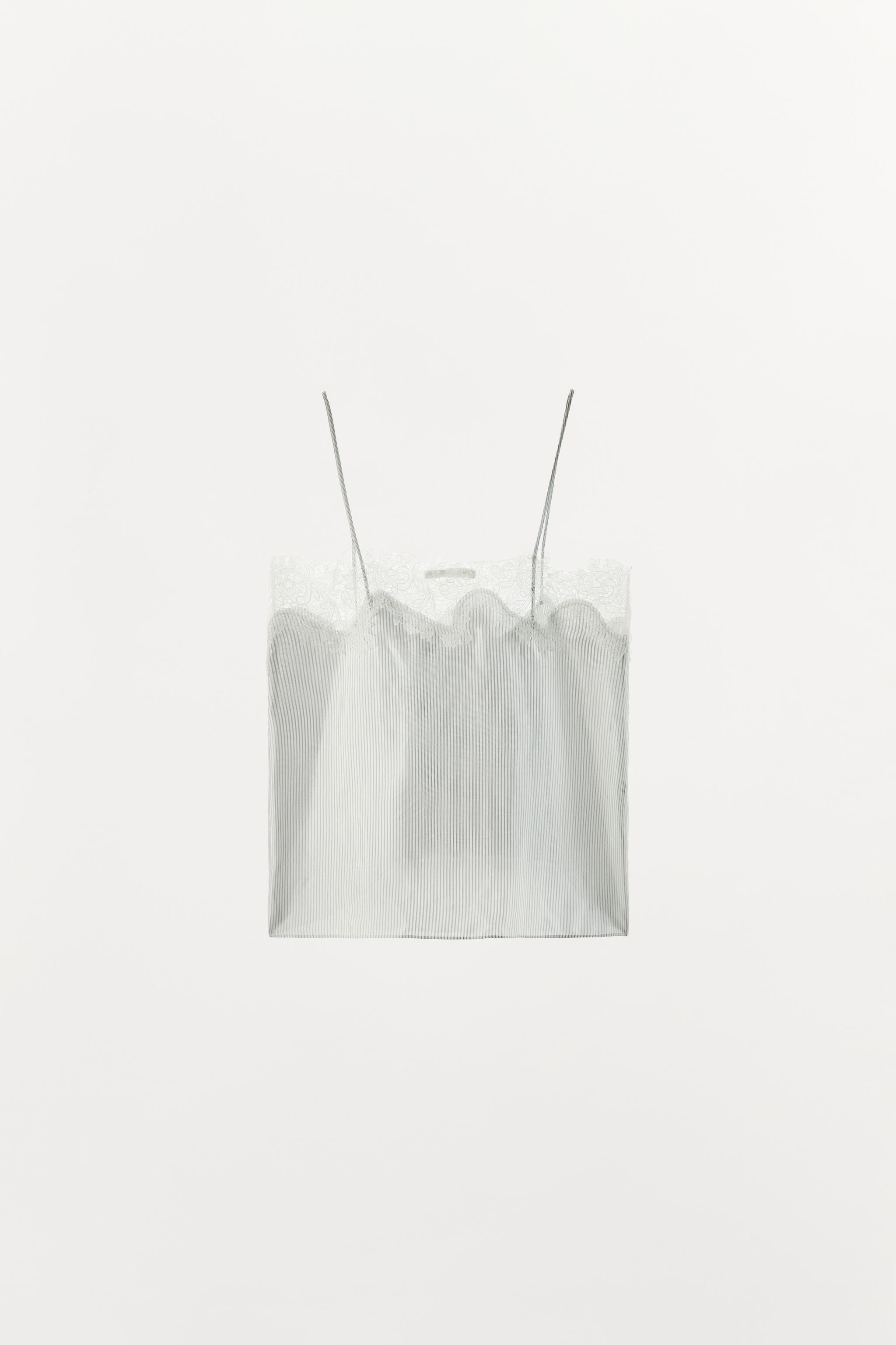 STRIPED LACE CAMISOLE